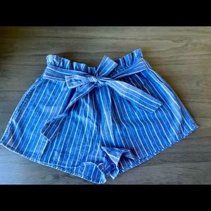 Love Tree blue and white stripe shorts.